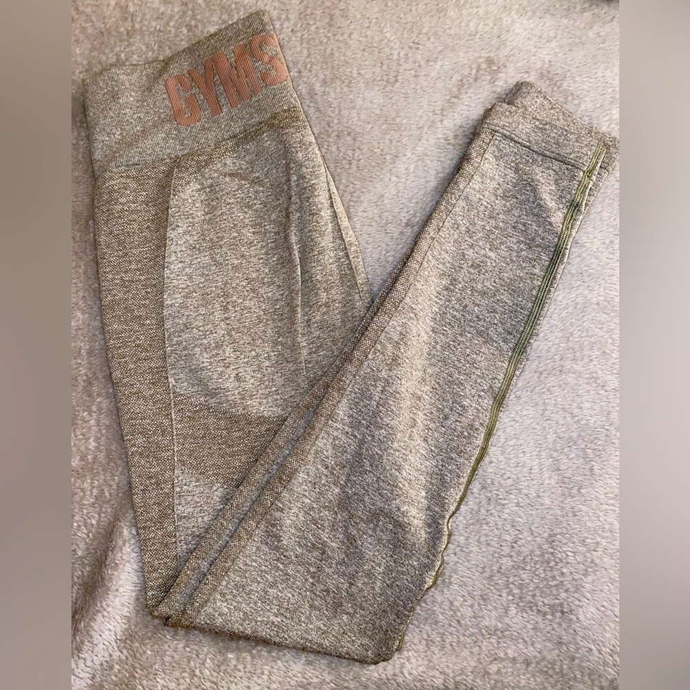 Gymshark Flex High Waisted Leggings - Khaki Marl/Taupe - Large